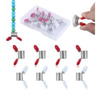 LEONTOOL 8 Pcs 10mm Bead Clamps for Jewelry Making Bead Wire Ends Beads Line End to Prevent Beads from Falling, Spring Steel, Mini Spring Clamps Beading Tools for DIY Bracelets Necklaces with Case