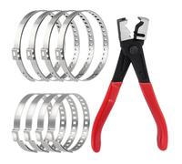 LEONTOOL 9 Pcs Hose Clamp Pliers with CV Boot Clamp Kit, Clic and Clic R Type Collar Plier Small and Large Stainless Steel Universal Adjustable Drive Shaft CV Boot Automobile Repair Tools for Most Car
