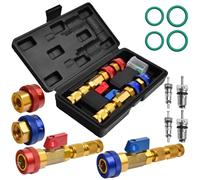 LEONTOOL AC Valve Core Removal Tool, R134a R1234yf R22 High Low Pressure Valve Core Quick Remover Installer Tool Set for Automotive Refrigerant Air Conditioning Systems Standard JRA and Schrader Valve