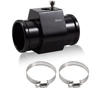 LEONTOOL Aluminum Water Temperature Joint Pipe Connector 36mm 1-7/16" Radiator Hose Sensor Gauge Adapter with 2 Hose Clamps Water Temp Meter Gauge Joint Pipe Temperature Sensor Adapter