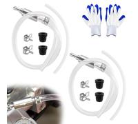 LEONTOOL Brake Bleeder Hose, 2 Set One Way Check Valve Tube Bleeding Tool Kit for Car Motorcycle Clutch, Universal Brake Fluid Bleeder Kit, Soft Tube with Metal Clip, Car Clutch Fluid Replacement Hose