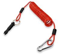 LEONTOOL Breakaway Trailer Cable with Pin Extends to 6ft, Trailer Brake Cable Spring Towing Coiled Wire Break Away Switch Safety Lanyard Cables Strap for RV Trailers Emergency Camper Breakaway Switch