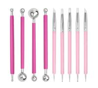 LEONTOOL Dotting Tools for Painting, 9pcs Silicone Clay Sculpting Tool Set with Ball Stylus, Pottery Embossing Pens for Rock Art, Nail, Mandala, Polymer Modeling and Ceramic Crafting