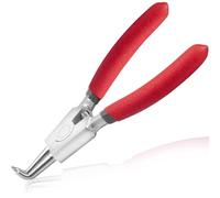 LEONTOOL External Circlip Pliers with Bent Jaw 4.5-Inch Snap Ring Pliers Lock Ring Plier for Rings Remover Retaining and Remove Hoses Precision Hand Tool