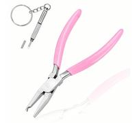 LEONTOOL Eyeglasses Frame Pliers, Nose Pad Arm Adjusting Pliers, 6" Spring Loaded Eyeglass Nose Pad Plier Remover, Stainless Steel Optical Plier, Eye Glass Repair Kit with Mini Screwdriver, Pink