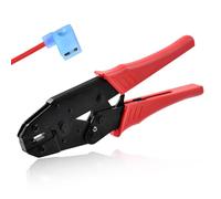 LEONTOOL Flag Terminal Crimper for Nylon 16-10 AWG Right Angle Spade Connectors, 90 Degree Spade Connector Crimper Pliers, Electrical Ratcheting Crimping Tool for Insulated Female Flag Terminal