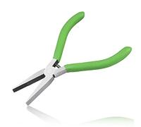 LEONTOOL Flat Nose Pliers for Jewelry Making, 5 Inches, Green, Carbon Steel, Spring-loaded, Jewelry Pliers