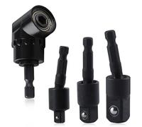 LEONTOOL Flexible Drill Bit Extension Set with 105 Degree Right Angle Drill Adaptor, 360°Rotatable 1/4 3/8 1/2" Impact Grade Socket Adapter Sets for Power Drill & Driver, Cordless Drill & Screwdriver