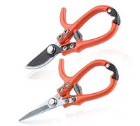 LEONTOOL Garden Pruning Shears Set Plant Pruning Shears Garden Trimming Scissors, 6 Inches Bypass Garden Shears and 6.7 Inches Straight Garden Scissors, Hand Pruner for Flowers, Potting, House Plants