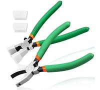 LEONTOOL Glass Running Pliers Set - 2pcs Grozier Pliers With 2 Pairs Replacement Rubber Tips, Key Fob Breaker for Stained Glass Work and Cutting