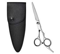 LEONTOOL Hair Cutting Scissors with Storage Leather Pouch Stainless Steel 6 Inch Overall Length Fine Adjustment Tension Screw Professional Hair Scissors Ergonomic Design for Men Women Kids and Babies