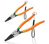 LEONTOOL Heavy Duty Lock Ring Pliers Set - 8" & 11" Special Circlip Pliers with Reverse & Angle Tip for Transmission & Transfer Cases