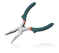 LEONTOOL Long Nose Pliers with Wire Cutter for Jewelry Making Small Serrated Jaws Cutters Convex Shoulder Professional DIY Hand Tool 5 Inches