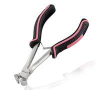 LEONTOOL Long Reach End Cutting Pliers 5.5 Inches End Nipper Cutting Pliers Nail Puller for Zipper Install Stops Repair Kit, Wire Cutter for Jewelry Making Working in Tight Spaces Pink Tool for Women