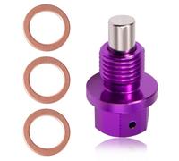 LEONTOOL M12 x 1.25 Magnetic Oil Drain Plug Aluminum Alloy Oil Pan Drain Nut Bolt with Red Copper Crush Washer Gaskets, Universal Leak-proof Replacement Car Accessories for Most Vehicles, Motorcycles