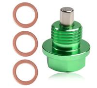 LEONTOOL M16 x 1.5 Magnetic Oil Drain Plug Aluminum Alloy Oil Pan Drain Nut Bolt with Red Copper Crush Washer Gaskets, Universal Leak-proof Replacement Car Accessories for Most Vehicles, Motorcycles