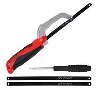 LEONTOOL Mini Hack Saw with 2 Pcs 10" Bi-Metal HSS Blades Cutting Saws Aluminum Small Hacksaw Household Cutting Tool Metal Cutter Hand Saws Suitable for Plastics, Drywall, and Wood