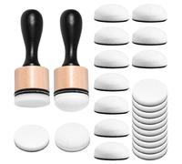 LEONTOOL Mini Ink Blending Tool with 24 Pcs Replacement Refill Sponge Daubers Curved & Flat Ink Applicator Pad, Handle Blending Brushes for Card Making Scrapbooking Art Painting Embossing Stencils