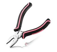 LEONTOOL Mini Linemans Pliers Spring Loaded 5 Inches Wire Cutter with Serrated Jaw Chromium Vanadium Steel Construction Mini Combination Pliers for Jewelry Making, Pink Tool for Women