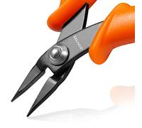 LEONTOOL Mini Long Nose Pliers Tweezer Nose Pliers Specialty Pointed Nose 1mm Diameter Tip 4-Inch Precision Needle Nose Pliers Flat Smooth Jaw Jewellery Making Tool