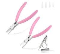 LEONTOOL Round & Flat Double Nylon Jaw Eyeglass Frame Pliers Kit with Eyeglass Repair Screwdriver & Replacement Nylon Jaws, Spring Loaded Stainless Steel Optical Plier Eye Glass Frame Adjustment Tool