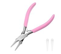 LEONTOOL Round Nose Nylon Jaw Pliers for Jewelry Making, Mini Tapered Protective Soft Jaws, Includes Replacement Tips, Round Needle Nose Pliers for Beading, Looping, Shaping Wire, and DIY Crafts