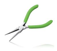LEONTOOL Small Needle Nose Pliers for Jewelry Making, 5 Inches Long Nose with Tapering Mini Serrated Jaws for Bending Wire, Gripping