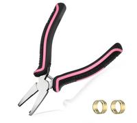 LEONTOOL Split Ring Pliers with 2 Pcs Jump Ring Opener Finger Tool, 5" Heavy Duty Small Keychain Pliers for Jewelry Making - Easily Open Split Rings to Attach Findings - Comfort Grip with Spring