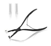 LEONTOOL Tape in Hair Extensions Pliers Stainless Steel Flat Surface Sealing Clamp Pliers Tools with A Pair of Nylon Replacement Tips, Hair Sealing Pliers Tape Extensions Pliers Tools for Women Hair