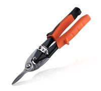 LEONTOOL Tin Snips for Cutting Metal Sheet Straight Cut Aviation Snips with Safety Latch and Non-Slip Handle, Heavy Duty Metal Shears Metal Cutters Metal Cutting Tool Metal Snips, Cr-Mo Steel Blade