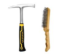 LEONTOOL Welding Chipping Hammer and Wire Brush, Heavy Duty Slag Removal Tool Pointed & Flat Heads Slag Hammer with Non-Slip Handle for Welding, Metal Cleaning, Workshop & DIY Projects