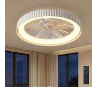LEONTYNE 20 Inch Ceiling Fan with Light, APP & Remote Control, Dimmable Color Changing LED (3000K-6500K), 6-Speed Ultra-Quiet Reversible DC Motor,Modern Fan Light for Bedroom, Living Room, Kitchen