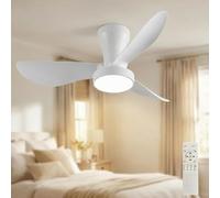 LEONTYNE 31 Inch Ceiling Fan with Light Remote, Dimmable LED 3000K-6500K