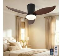 LEONTYNE 37" Ceiling Fan with Light, APP & Remote, Dimmable LED 3000K-6500K