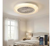 LEONTYNE 50cm Ceiling Fan with Light, Quiet Reversible DC Motor,4000LM Dimmable 3000K-6000K, APP & Remote Control, Low Profile LED Fan Light Ceiling for Bedroom Living Room Kitchen
