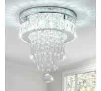LEONTYNE 9.8 Inch Chandelier Ceiling Light for Living Room | Modern Kitchen Lights Ceiling with K9 Crystals | Cool White Crystal Chandelier for Bedroom Hallway