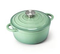 Leonyo 2-Quart Small Enameled Cast Iron Dutch Oven with Lid,Pistachio Green