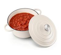Leonyo 4-Quart Enameled Cast Iron Dutch Oven Pot with Lid, Light Sandalwood