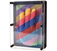 Leopacat 3D Pin Art Board, 3D Hand Print Board Novel Pin Art Toy 3D Sculpture Colourful Rainbow Picture Impressions Gadget Frame Classic Childrens Toy for Kids Adult Family (Black Bottom Large Size)