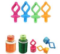 Leopacat Bobbin Thread Holder, 4 Colors Silicone Bobbin Holder,Holder on Tops of Bobbins Sewing Bobbins Clips for Embroidery Quilting Thread Spool Organizing Sewing Tool 40 Pieces