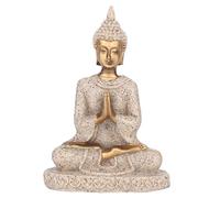 Leopacat Buddha Statue, 8cm Figurines Meditating Sandstone Buddha Zen Garden Decoration Buddha Sitting Sculpture Ornament Carving Craft for Home Car Office Desktop Decor Yoga Room