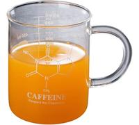 Leopacat Caffeine Beaker Mug, 450ML/16oz Cool Coffee Mug,Scientific Borosilicate Glass Gift Chemistry Mugs with Handle and Scales Measuring Baking Cup Multi Function for Hot and Cold Beverage