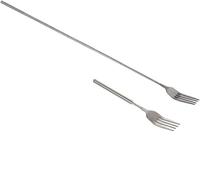 Leopacat Forks,Extendable Fork,Long Handle Telescopic Forks, Stainless Steel Retractable Fork Extends 8.7 to 25 Inch Inches Tableware for Camping Barbecue Toasting Dinner Dessert Sausage Vegetable
