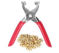 Leopacat Grommet Eyelet Pliers Set, Multipurpose Grommet Tools Kit Metal Eyelets Tool with 100pcs 4mm Metal Eyelets, Eyelet Tool Kit for Belts Leather Shoes Workbooks DIY Clothing