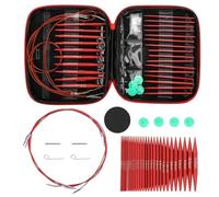 Leopacat Interchangeable Circular Knitting Needles Set, 13 Pairs 3mm-10mm Aluminium Round Knitting Needles, Detachable Crochet Hook Kit with PU Storage Case & Accessories,DIY Craft Gift for Beginners