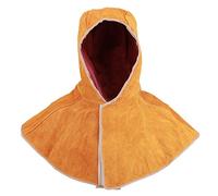 Leopacat Leather Welding Hood with Neck Shoulder Drape - Breathable Cowhide Shawl Hat - Flame Retardant & Anti-Spatter Welding Mask - Heat Insulated Head Protector for Electric Soldering & Grinding