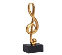 Leopacat Music Note,Musical Sculpture Statue, Resin Music Clef Modern Decor Ornament with Wide Base for Home Office Desk Piano Gifts Souvenirs Gift Resin, 2.3 X 1.9 X 6.8In Gold