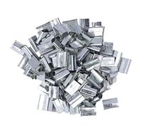 Leopacat Pallet Strapping, Packaging Strapping Open Serrated Seals, Galvanized Steel Anti Slip Banding Strapping Clips Plastic Poly Strapping Metal Buckle for 16Mm Polyester Strapping 200 Pcs
