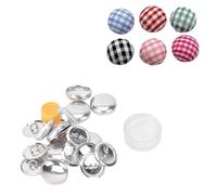 Leopacat Self Cover Button Kit, 20mm Round Fabric Cover Buttons with Aluminium Wire Backs, Single Hole Buckle DIY Sewing Tool for Upholstery, Clothing & Craft Projects, 10 Sets