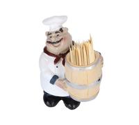 Leopacat Toothpick Holder with Dispenser,Resin Chef Statue